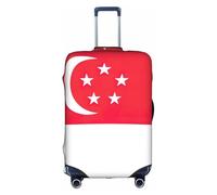 KLJnmbb Housse de protection élastique lavable anti-rayures pour valises Motif drapeau Singapour, blanc, M