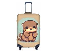 KLJnmbb Housse de protection élastique lavable anti-rayures pour valises Motif loutre, blanc, XL
