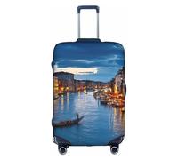 KLJnmbb Housse de protection élastique lavable anti-rayures pour valises Motif Venise Nuit, blanc, XL