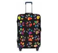 KLJnmbb Housse de protection élastique universelle avec motif empreintes de pattes de chien colorées, Noir , M, Bagage à main