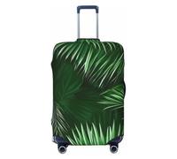 KLJnmbb Housse de protection élastique universelle avec motif feuilles vertes de palmier et plantes tropicales, Noir , L, Bagage à main