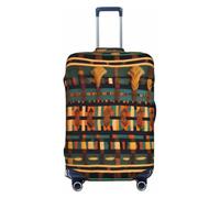 KLJnmbb Housse de protection élastique universelle pour bagage - Motif tissé africain - Imprimé - Pour les vacances et les voyages, Noir , XL, Bagage à main