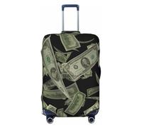 KLJnmbb Housse de protection élastique universelle pour valise, motif dollar avec imprimé argent, Noir , S, Bagage à main