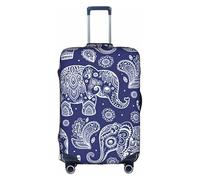 KLJnmbb Housse de protection pour valise, motif éléphant bohème, élastique, lavable, anti-rayures et anti-poussière, blanc, XL
