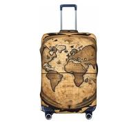 KLJnmbb Housse de protection universelle élastique lavable pour valise Motif carte du monde antique, Noir , L