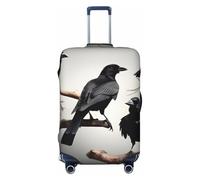 KLJnmbb Housse de protection universelle élastique lavable pour valise Motif corbeau noir sur une branche, Noir , XL