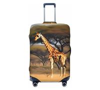 KLJnmbb Housse de protection universelle élastique lavable pour valise, motif girafe africaine, arbre majestueux, Noir , XL