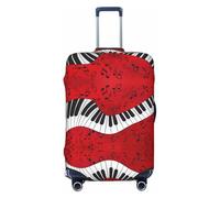 KLJnmbb Housse de protection universelle élastique lavable pour valise Motif notes de musique piano, Noir , L