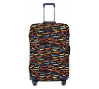 KLJnmbb Housse de protection universelle pour valise avec imprimé teckels I Love My Dog - Élastique et lavable, Noir , L