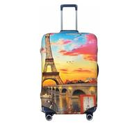 KLJnmbb Housse de protection universelle pour valise de voyage Motif Tour Eiffel Paris, Noir , S