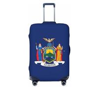 KLJnmbb Housse de protection universelle pour valise, élastique, lavable, motif drapeau de New York, Noir , S