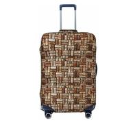 KLJnmbb Housse de protection universelle pour valise, élastique, lavable, motif liège, vin, Noir , L