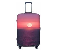 KLJnmbb Housse de protection universelle pour valise, élastique, lavable, motif lune en mer, Noir , L