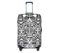 KLJnmbb Housse de protection universelle pour valise, motif calendrier maya fin du monde, élastique, lavable, Noir , L
