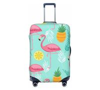 KLJnmbb Housse de protection universelle pour valise, motif flamant rose, élastique, lavable, Noir , L