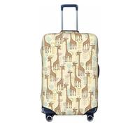 KLJnmbb Housse de protection universelle pour valise, motif girafes dessinées à la main, élastique, lavable, Noir , S