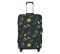 KLJnmbb Housse de protection universelle pour valise, motif graffiti, skateboard, élastique, lavable, Noir , XL