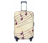 KLJnmbb Housse de protection universelle pour valise, motif notes de musique, motif floral, élastique, lavable, Noir , S