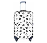 KLJnmbb Housse de valise élastique lavable anti-rayures et anti-poussière avec motif patte de chien, blanc, M