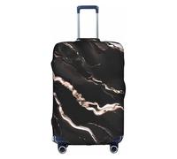 KLJnmbb Housse de valise élastique lavable anti-rayures et anti-poussière Motif marbre Noir/or rose, blanc, S