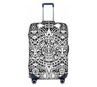 KLJnmbb Housse de valise imprimée calendrier Maya End of the World élastique, lavable, anti-rayures et anti-poussière, blanc, L