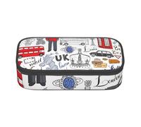 KLJnmbb I Love London Trousse à crayons de voyage 21,6 x 5,1 x 9,4 cm Sac de rangement fonctionnel pour fournitures de bureau