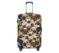 KLJnmbb Imagen De Pug Housse de protection universelle pour valise, élastique, lavable, Noir , L