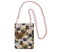 KLJnmbb Imagen De Pug Sac à bandoulière pour téléphone portable Motif carlin Pour femme et homme Accessoire de voyage, rose, Taille unique