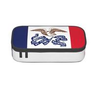 KLJnmbb Iowa State Flag Print Trousse à crayons de voyage 21,6 x 5,1 x 9,4 cm Sac de rangement fonctionnel pour fournitures de bureau