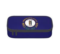 KLJnmbb Kentucky State Flag Print Trousse à crayons de voyage 21 x 5 x 9,4 cm Sac de rangement fonctionnel pour fournitures de bureau
