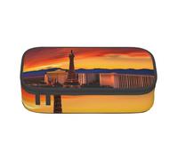KLJnmbb Las Vegas Sunset Print Trousse de voyage 21,6 x 5,1 x 9,4 cm Sac de rangement fonctionnel pour fournitures de bureau