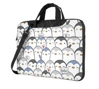 KLJnmbb Mignon Pingouin Imprimé Sac Pratique Sac Élégant et Protecteur pour Ordinateur Portable Sac Polyvalent Souple Pour Femme Homme, Noir , 14 inch