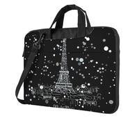 KLJnmbb Night Paris Tour Eiffel Imprimer Sac Pratique Sac Élégant et Protecteur Ordinateur Portable Sac Polyvalent Sac Souple Pour Femme Homme, Noir , 13 inch