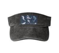 KLJnmbb Ocean Shark Print Everyday Wear Vintage Washed Baseball Cap Classic Fashion Hat Outdoor Activities, Noir , Taille unique