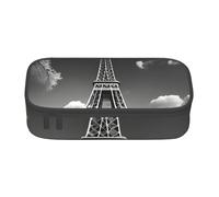 KLJnmbb Paris Tour Eiffel et Nuage Imprimer Trousse à crayons de voyage 21,6 x 5,1 x 9,4 cm Sac de rangement fonctionnel pour fournitures de bureau