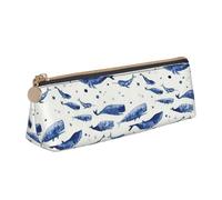 KLJnmbb Petite trousse à crayons élégante avec fermeture éclair Motif baleine bleue