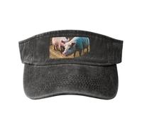 KLJnmbb Pigs in Farm Print Everyday Wear Vintage Washed Baseball Cap Classic Fashion Hat Outdoor Activities, Noir , Taille unique