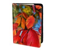 KLJnmbb Porte-documents de voyage avec imprimé feuilles et fruits rouges d'automne de 14 cm pour homme et femme