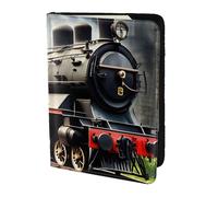 KLJnmbb Porte-documents de voyage avec motif locomotive à vapeur - 14 cm - Pour homme et femme