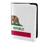 KLJnmbb Portefeuille de voyage compact et élégant avec imprimé drapeau de l'État de Californie - 14 cm - Pour homme et femme