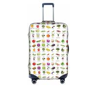 KLJnmbb Présentation de divers légumes imprimé valises housse élastique lavable anti-rayures protection bagages anti-poussière élégant, blanc, XL