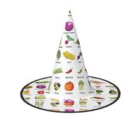 KLJnmbb Présentation de divers légumes imprimés chapeau de sorcière unisexe pour adultes et adolescents casquettes de carnaval