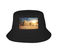 KLJnmbb Pyramide égyptienne dans le désert imprimé protection solaire casquette d'extérieur chapeau bob respirant chapeau de pêcheur pour homme noir