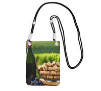 KLJnmbb Sac à bandoulière pour téléphone portable avec bouchon en liège et motif raisin, Noir , Taille unique