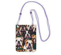KLJnmbb Sac à bandoulière pour téléphone portable avec imprimé bulldog anglais, violet, Taille unique
