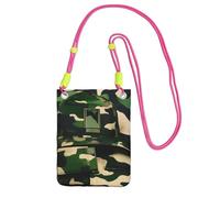 KLJnmbb Sac à bandoulière pour téléphone portable avec imprimé camouflage numérique Vert, Fuchsia, Taille unique