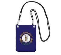 KLJnmbb Sac à bandoulière pour téléphone portable avec imprimé drapeau de l'État du Kentucky - Pour femme et homme - Accessoire de voyage, Noir , Taille unique