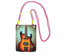 KLJnmbb Sac à bandoulière pour téléphone portable avec imprimé guitare, basse, instrument de musique pour femme et homme, accessoire de voyage, Fuchsia, Taille unique