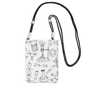 KLJnmbb Sac à bandoulière pour téléphone portable imprimé chimie pour femme et homme - Accessoire de voyage, Noir , Taille unique