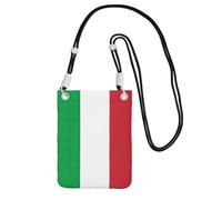 KLJnmbb Sac à bandoulière pour téléphone portable imprimé drapeau italie pour femme et homme, Noir , Taille unique